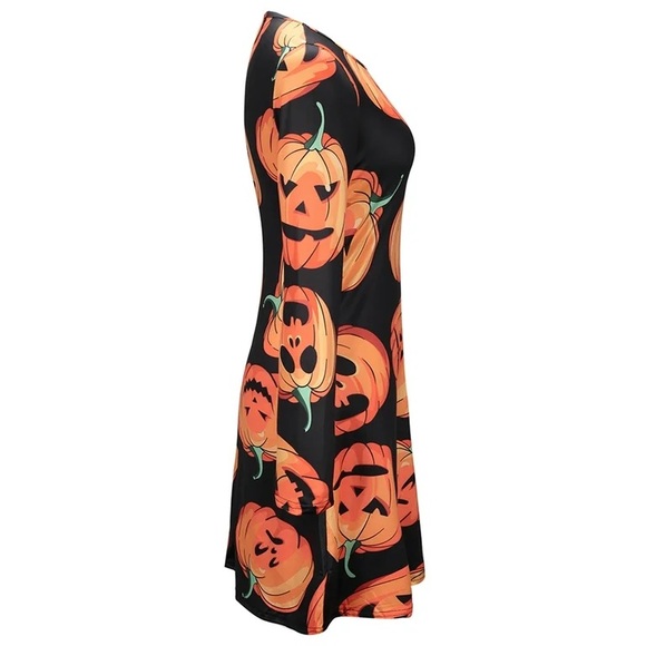 Halloween Long Sleeve Jack o' lantern  Casual Dress XL Stretchy NWOT - Picture 4 of 4